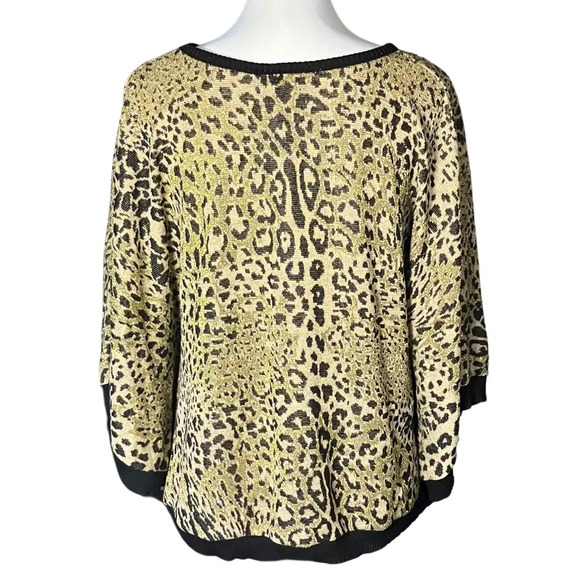 Y2K Vintage Leopard Print Poncho Keyhole Sweater. XS. Cheetah, Girlhood, Sparkle - Picture 4 of 10